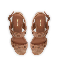 Milan Sandal In Caramel Wave Raffia