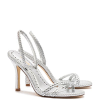 Annie Sandal In Silver Metallic Leather