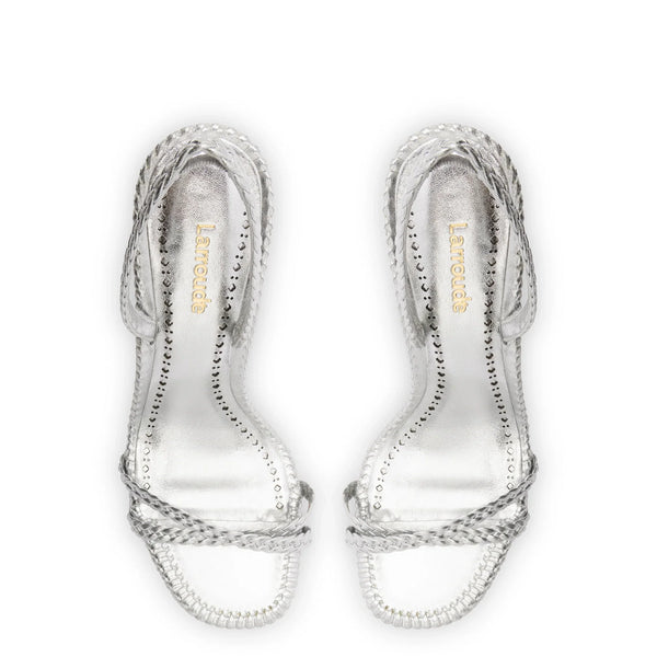 Annie Sandal In Silver Metallic Leather