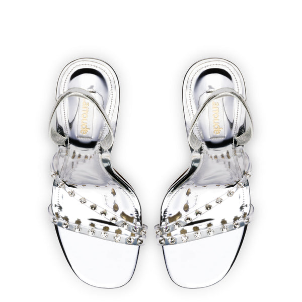 Annie Sandal in Silver Specchio with Swarovski® Crystals