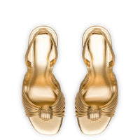 Valerie Slingback Sandal In Gold Metallic Leather