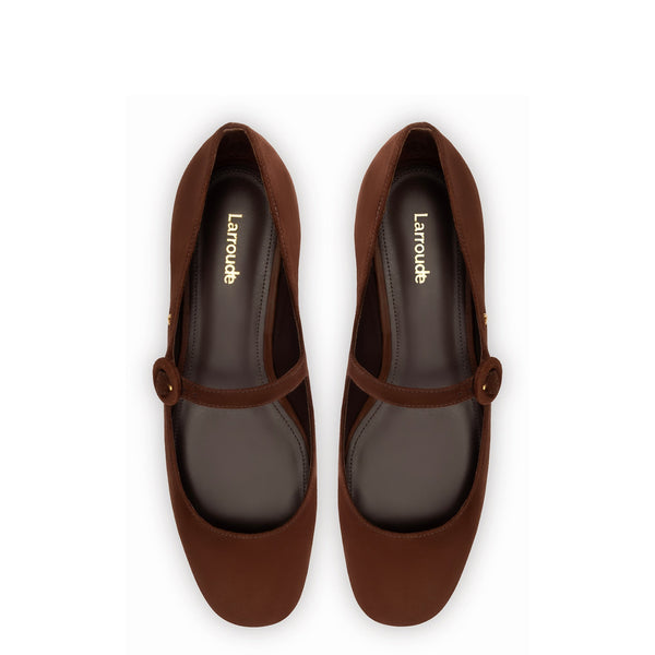 Blair Ballet Flat In Brown Suede