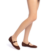 Blair Ballet Flat In Brown Suede