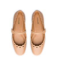 Blair Broderie Ballet Flat In Tan Leather