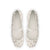 Blair Ballet Flat In White Leather and Metallic Studs