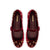 Blair Ballet Flat In Wine Velvet and Gold Studs