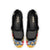 Larroudé x Markarian Flat In Black Wool and Floral Embroidery