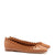 Meghan Broderie Flat In Caramel Leather