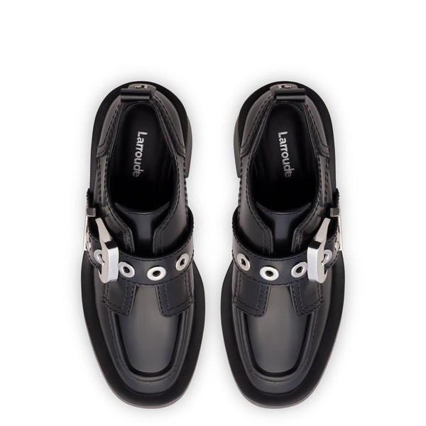 Stewart Platform Oxford In Black Leather