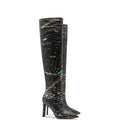 Larroudé x Libertine Boot In Black LAX Printed Leather