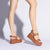 Milan Flatform Sandal In Caramel Leather