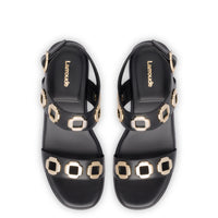 Milan Flatform Sandal In Black Leather