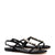 Calypso Flat Sandal In Black Fabric and Crystals