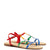 Hana Flat Sandal In Multicolor Patent Leather and Raffia