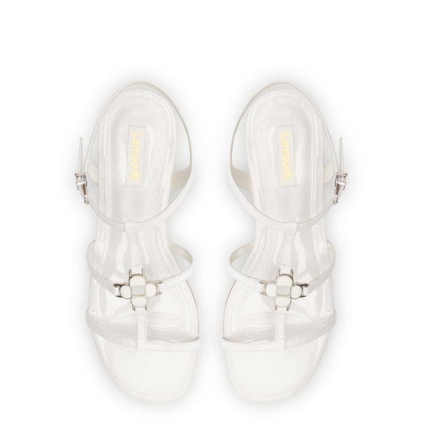 Hana Flat In White Patent Leather