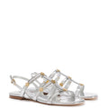 Harmony Flat Sandal In Silver Specchio