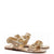 Milan Flat Sandal In Beige Printed Raffia