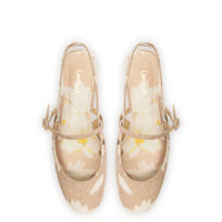 Georgina Ballet Flat In Beige Printed Raffia