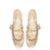 Georgina Ballet Flat In Beige Printed Raffia