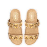 Milan Slide In Beige Raffia