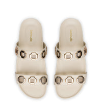 Milan Slide In Ivory Leather