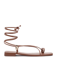 Portofino Flat Sandal In Caramel Leather