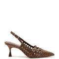 Ines Macrame Pump In Burnt Umber Leather