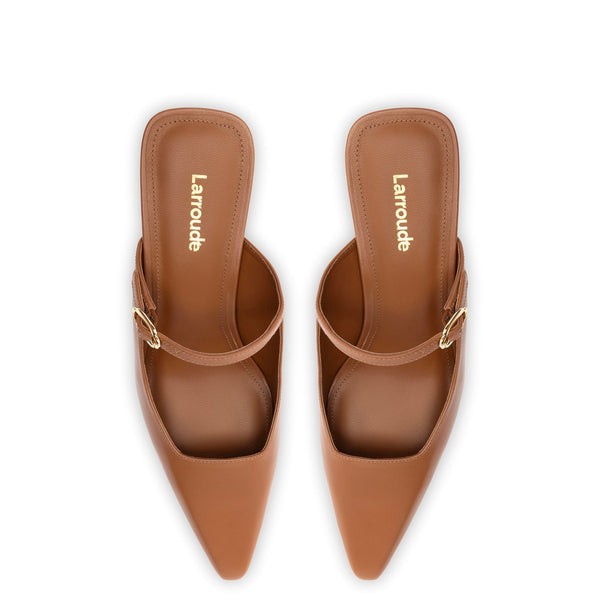 Ines Mule In Caramel Leather