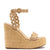 Florence Broderie Wedge In Beige Raffia