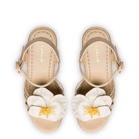 Magnolia Wedge In Ivory Leather