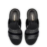 Pamela Wedge In Black Raffia