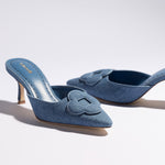 Flora Pump In Blue Stoned Denim