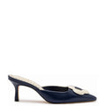 Flora Pump In Navy and Ivory Leather