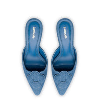 Flora Pump In Blue Stoned Denim