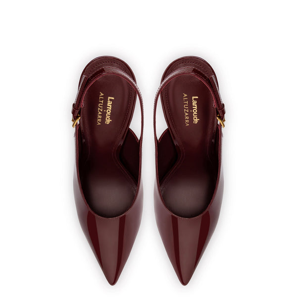 Larroudé x Altuzarra Pump In Burgundy Patent Leather