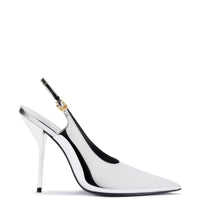 Larroudé x Altuzarra Pump In Silver Specchio