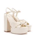 Vivienne Platform Sandal In Ivory Leather