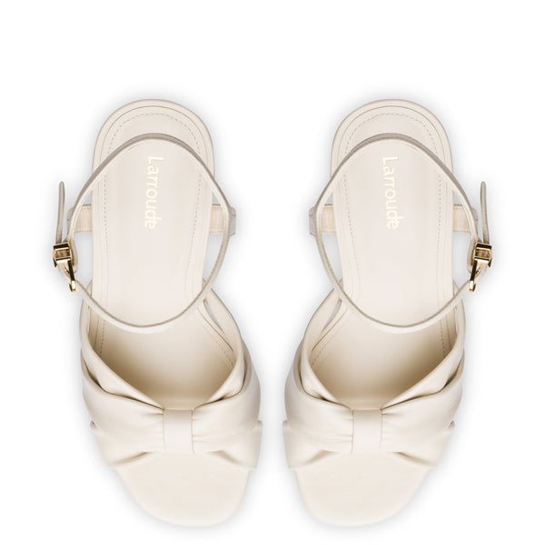 Vivienne Platform Sandal In Ivory Leather