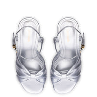 Vivienne Platform Sandal In Silver Metallic Leather