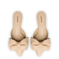 Elle Flat Mule In Beige Raffia