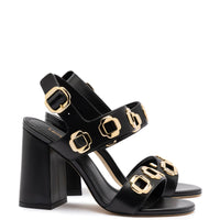 Milan Hi Sandal In Black Leather