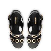 Milan Hi Sandal In Black Leather