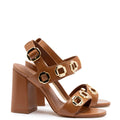 Milan Hi Sandal In Caramel Leather