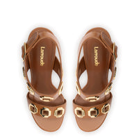 Milan Hi Sandal In Caramel Leather