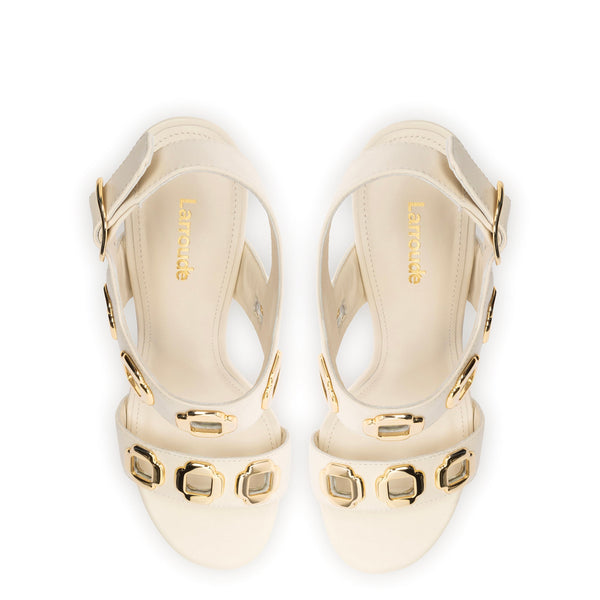 Milan Hi Sandal In Ivory Leather