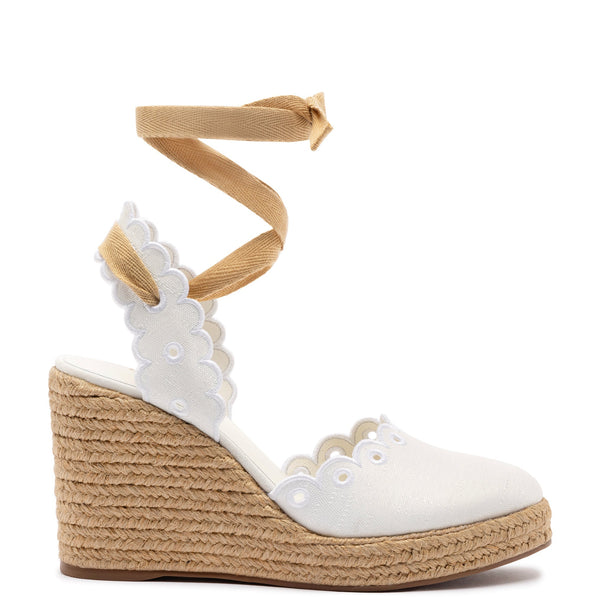 Poppy Espadrille In White Fabric