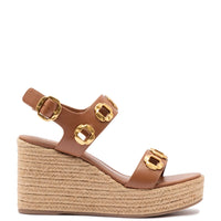 Milan Espadrille In Caramel Leather