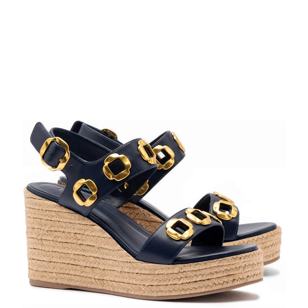 Milan Espadrille In Navy Leather