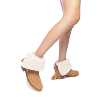 Verbier Bootie In Peanut Suede and Natural Shearling