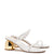 Dew Drop Mule In White Patent Leather